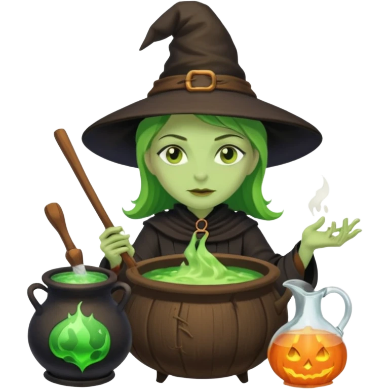 green witch cooking potion emoji