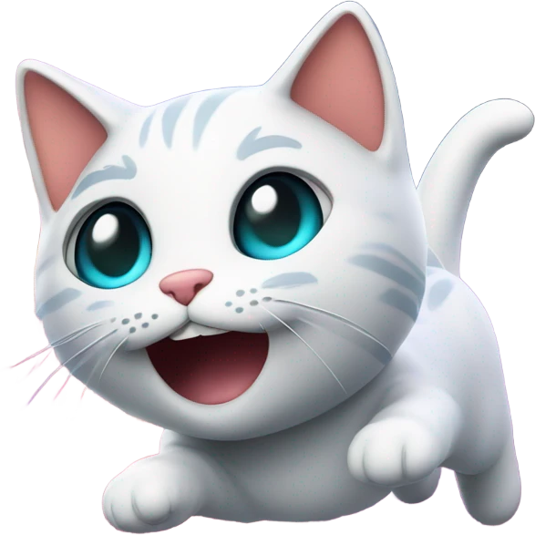 galaxy colored kitty flying through space smiling  emoji