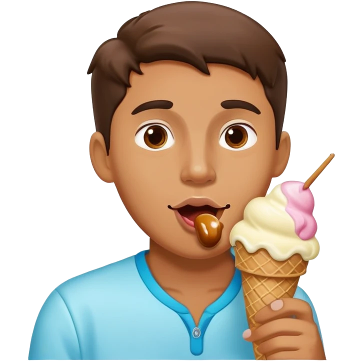 Man licking ice cream emoji