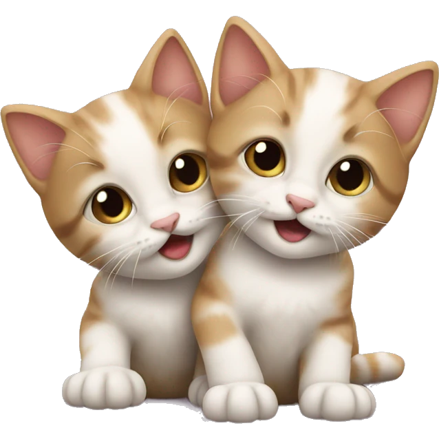 two kittens playing emoji