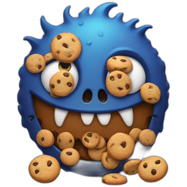 Monster with cookies emoji
