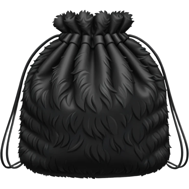 black fluffy bag emoji