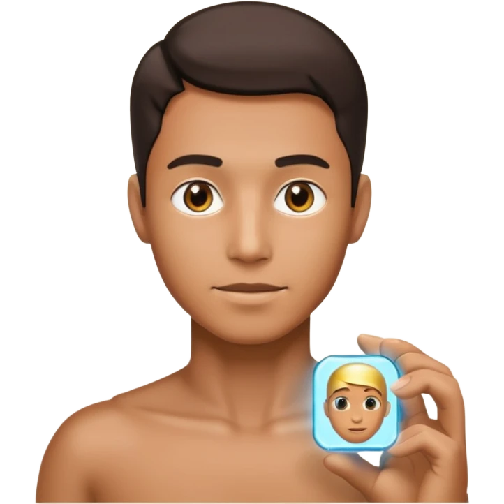 a man with a small AI chip next to him emoji