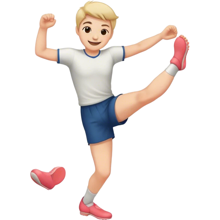 kicking my feet and blushing emoji