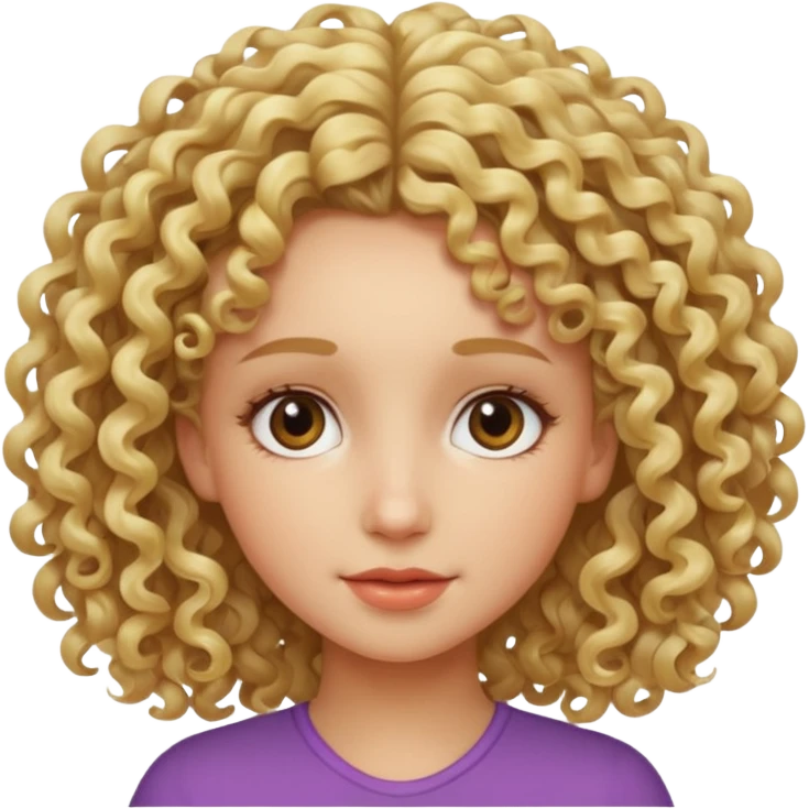 Beautiful blonde curly girl emoji