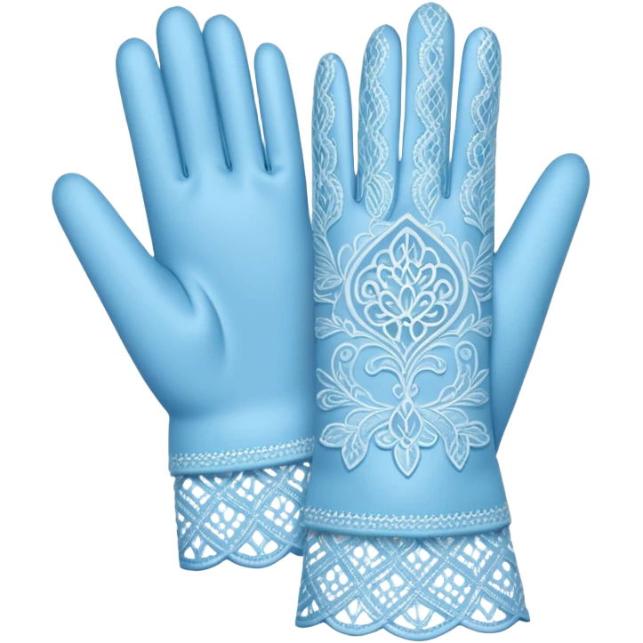pastel blue lace glove emoji