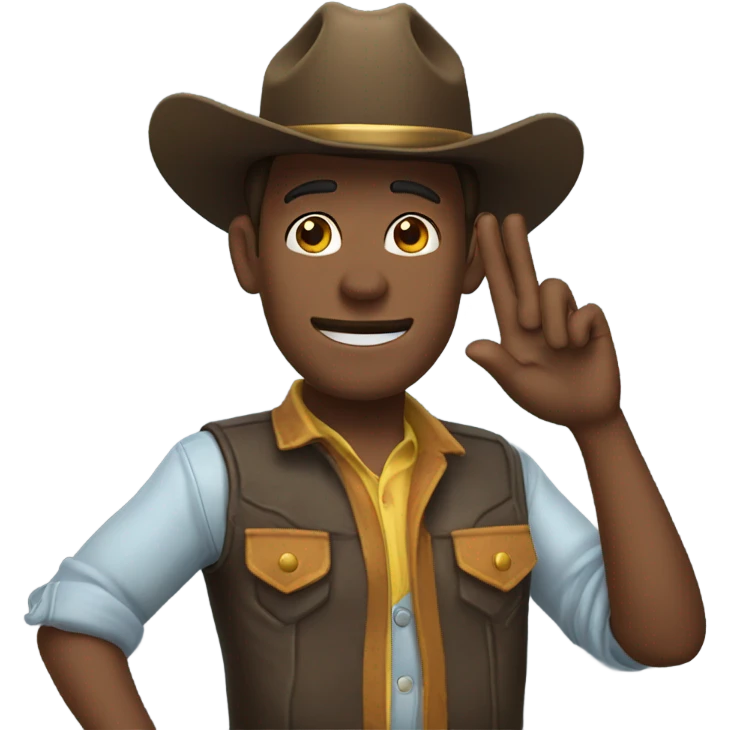 Cow boy salute emoji