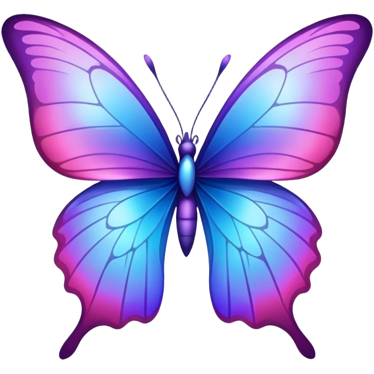 Gradient iridescent Pink violet blue star butterfly emoji
