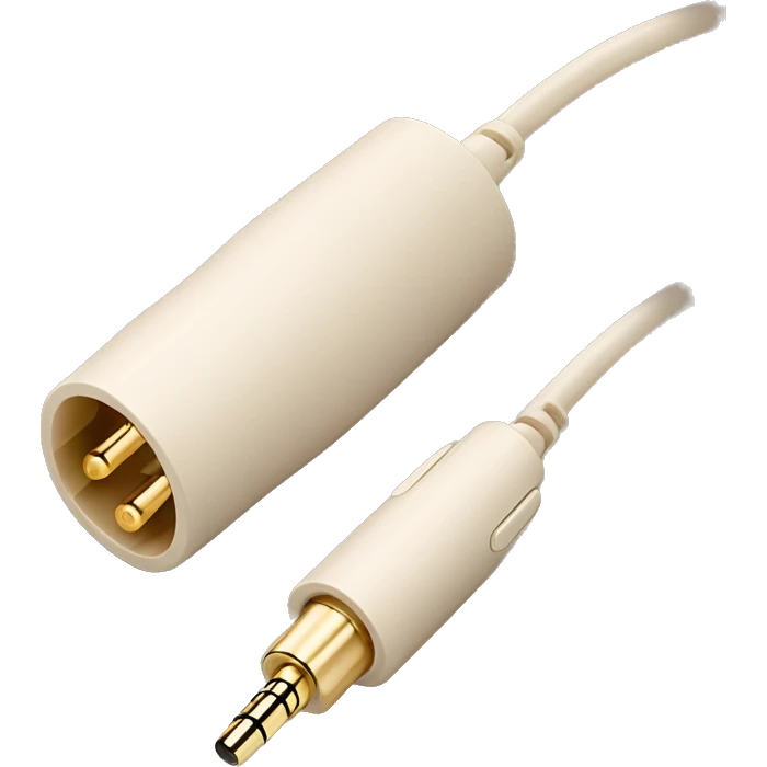 beige stereo adapter mini jack to big jack for headphones  emoji
