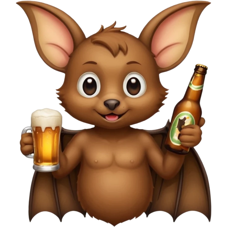 bat drinking beer emoji