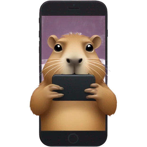 capybara takes video on phone emoji