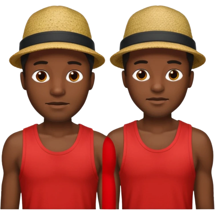 black guy with hat and red tank top emoji