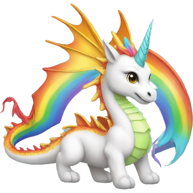 Rainbow dragon on the unicorn emoji