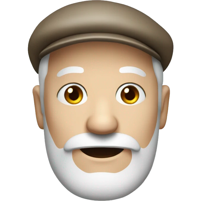 old man with flat cap AND BLUE EYES AND FULL WHITE FACIAL HAIR
 emoji