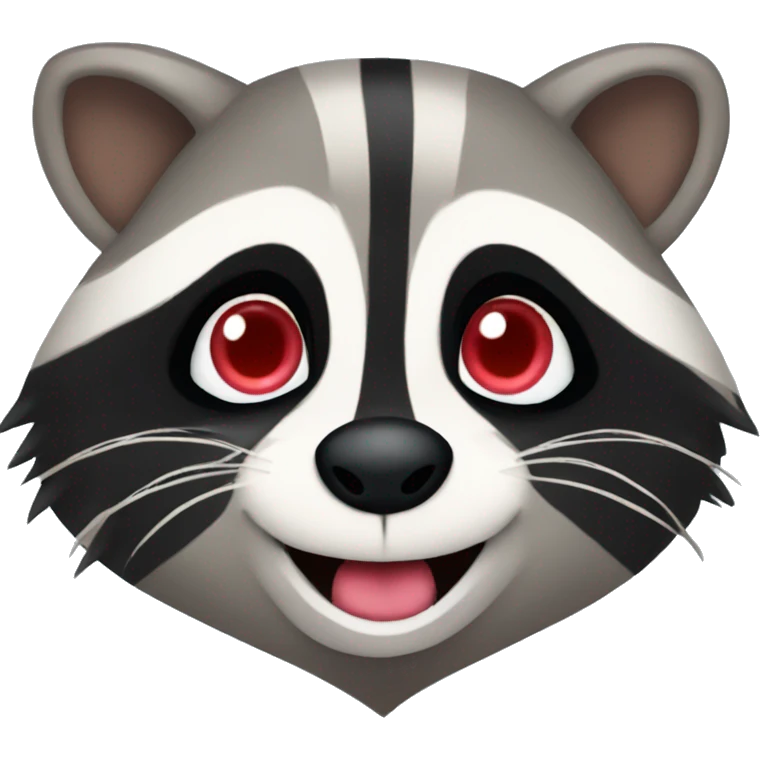 Raccoon with heart eyes emoji