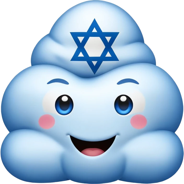 israel flag but the star is replace with a blue coloured poop emoji emoji