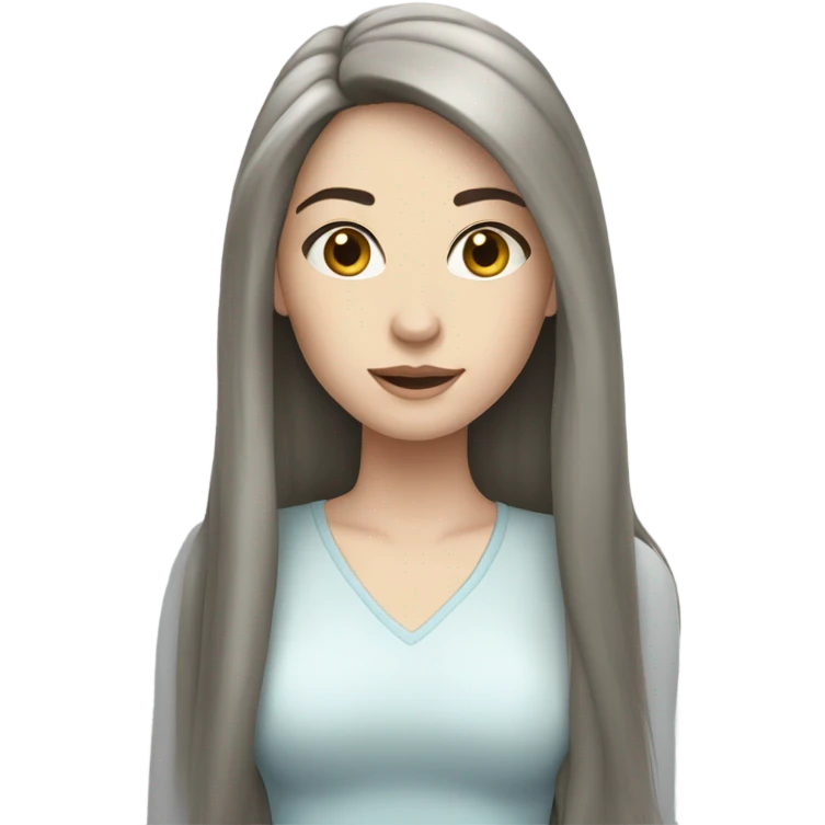 pretty Woman long dark hair pale skin emoji