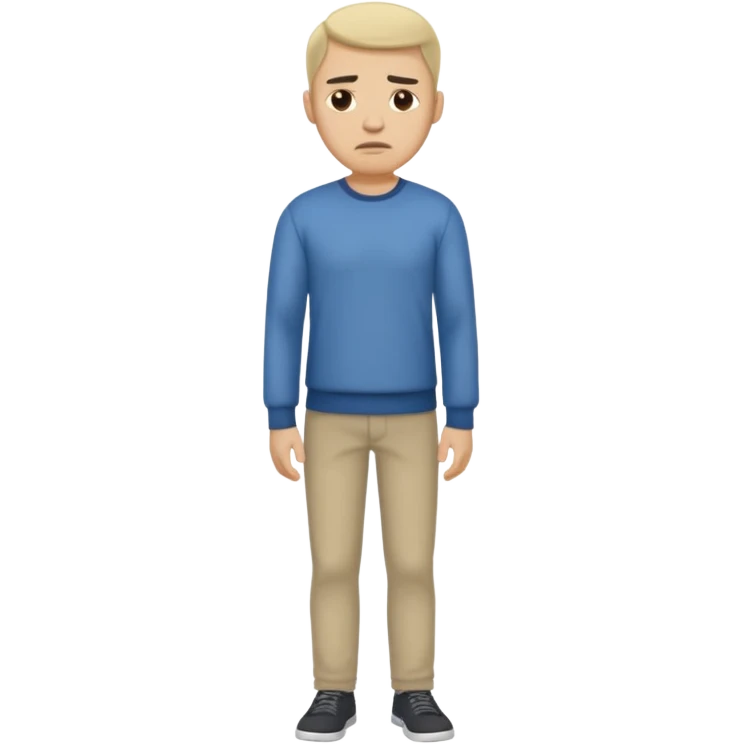 ligth man casual wear disgusted face full body emoji