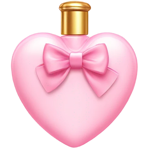 Pastel Pink heart shaped perfume with bow emoji