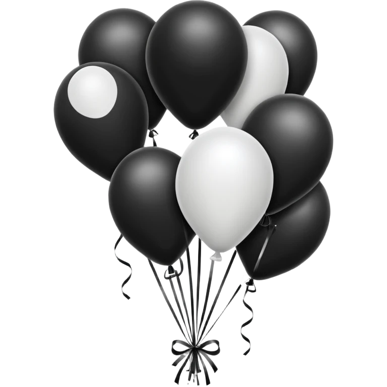 birthday sign in black and white ballons emoji