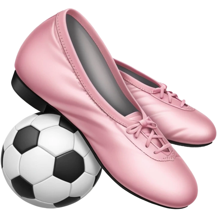 Ballet shoes next to a soccer ball emoji