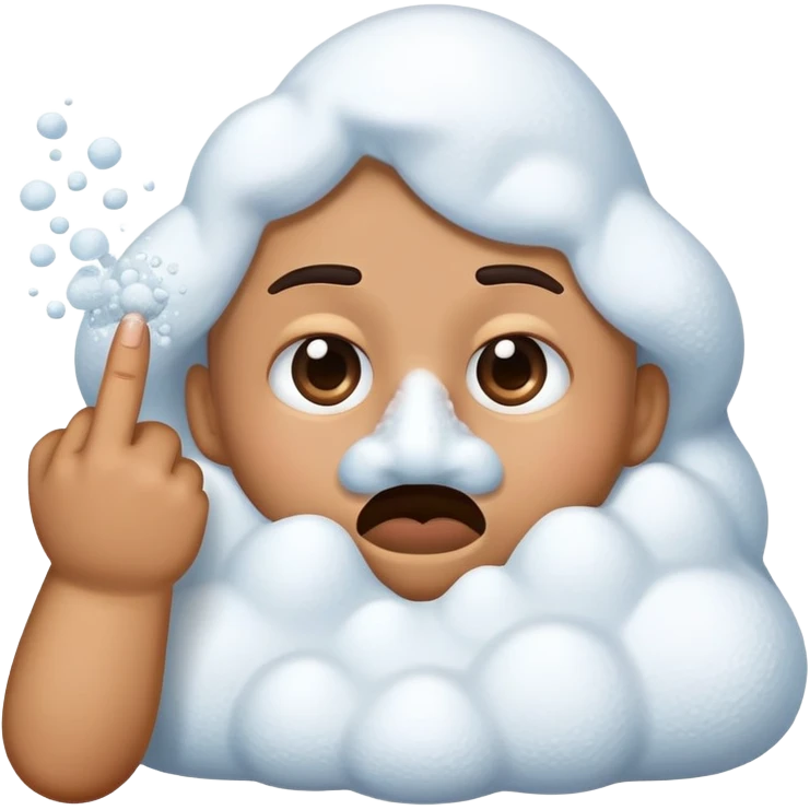 an emoji pushing his nose with is finger and inhaliting a mount of salt emoji