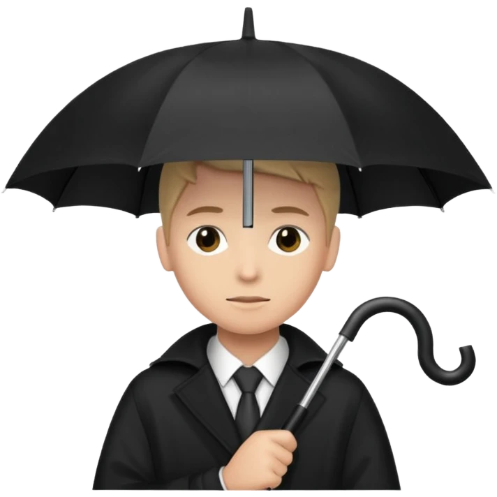 Black bloc with umbrella  emoji