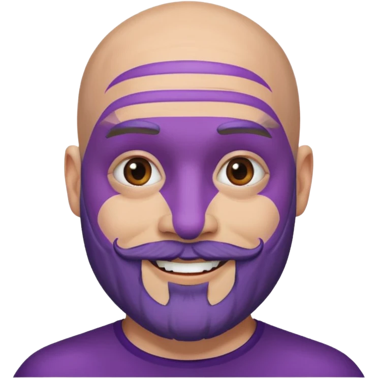 bald purple bearded man with face paint emoji