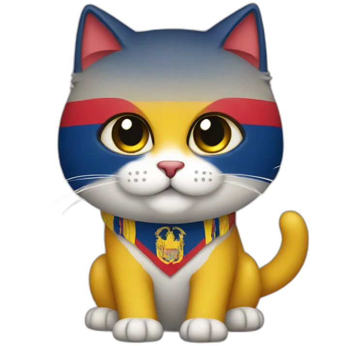 Gato con la bandera de Colombia  emoji