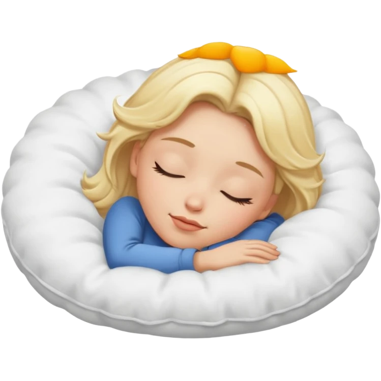 Blonde girl sleeping on a pillow emoji