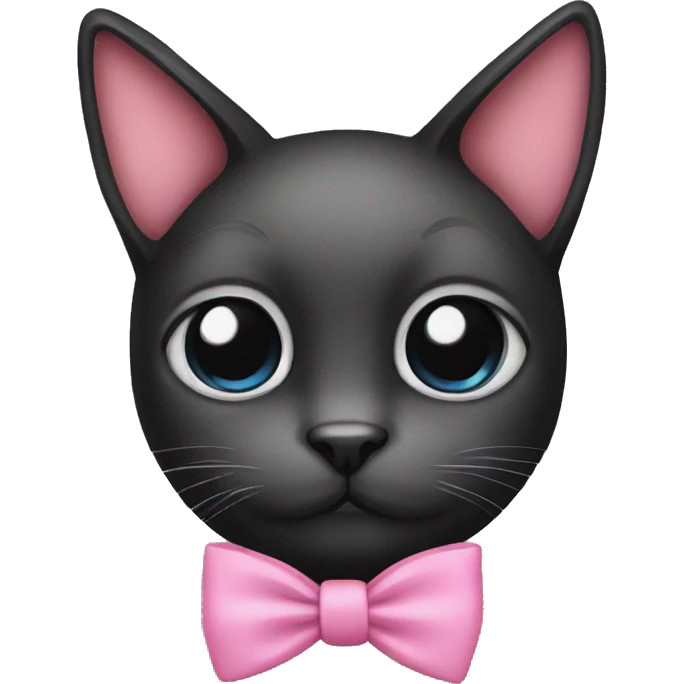black cat pink bow emoji