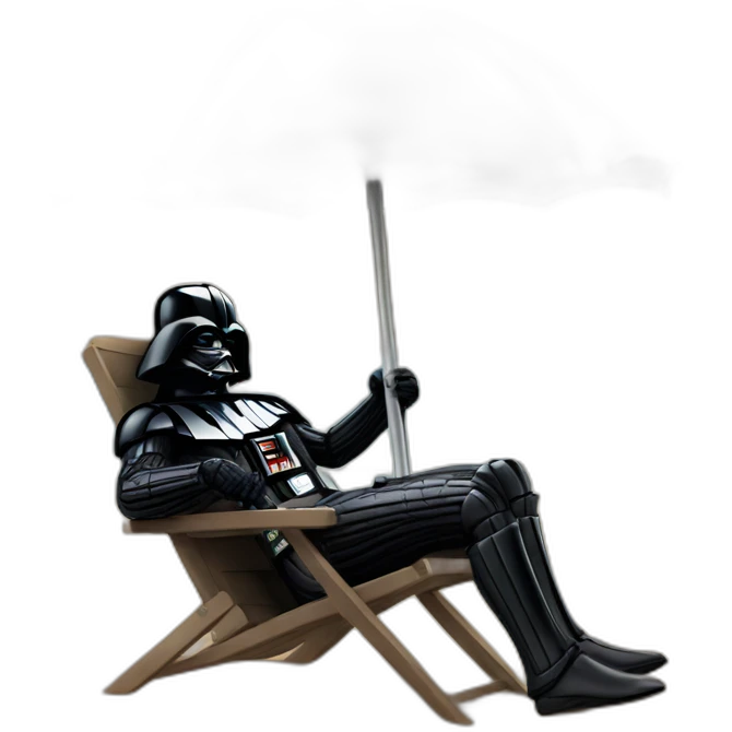 Sexy darth Vader lounging on the beach emoji