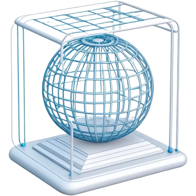 Create an emoji for 3D visualization and modeling. Show a 3D object with wireframe lines and a 3D modeling tool interface. Use modern, professional colors. Do not include any emojis or smiley faces. Make the background transparent. emoji