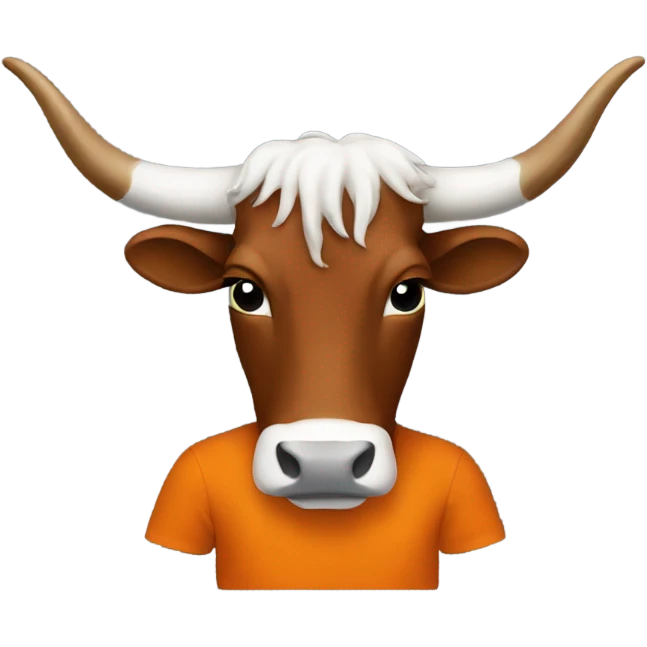 Longhorn with burnt orange t shirt emoji