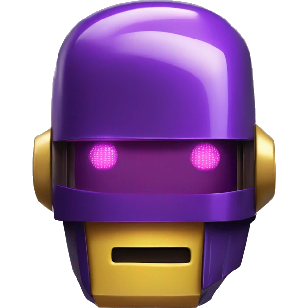 Purple LED DaftPunk-style robot talk box emoji