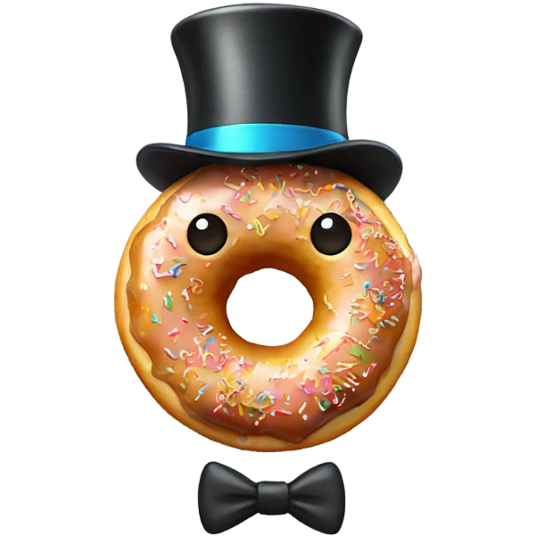 Donut wearing top hat  emoji