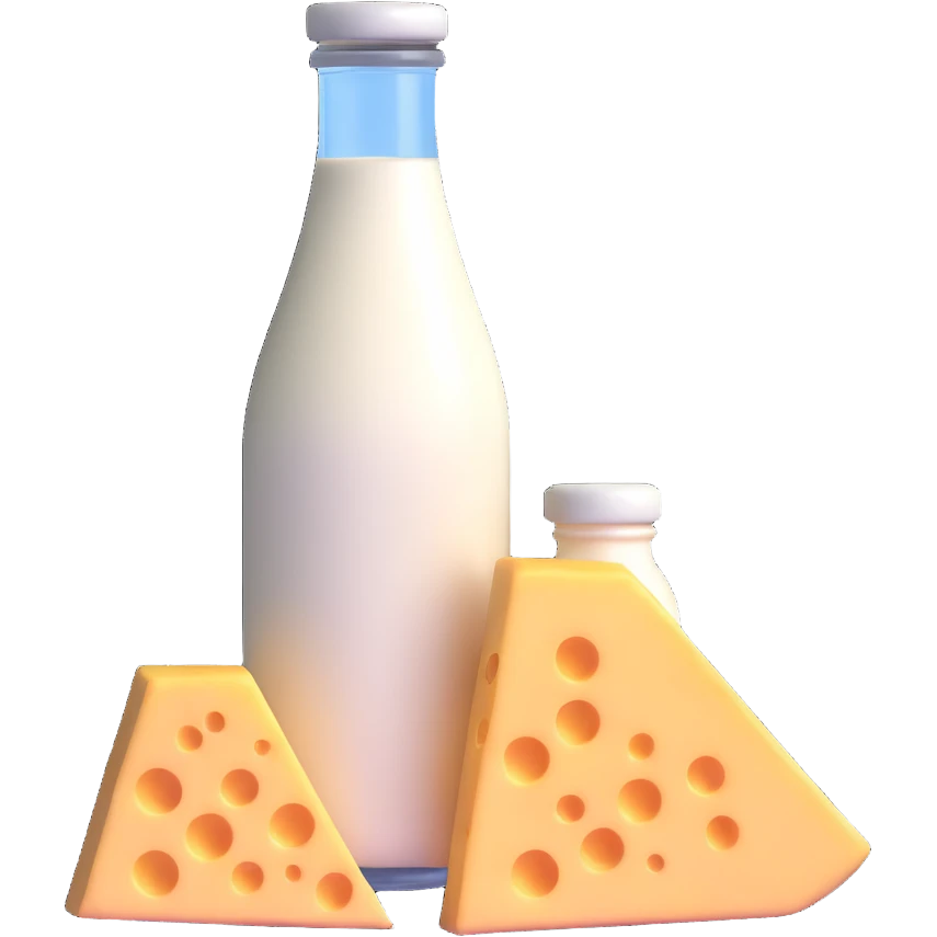 milk bottle and cheese wedge emoji