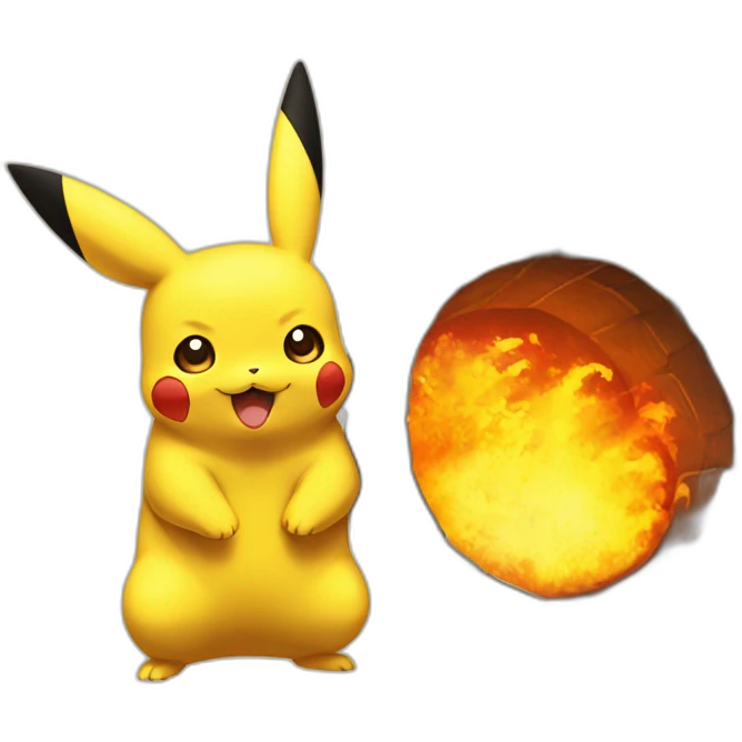 Pikachu avec Dracaufeu emoji