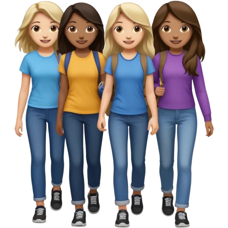 girls walking together (show them walking) emoji