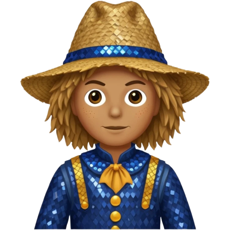 Scarecrow from Oz with dark blue sequin outfit emoji