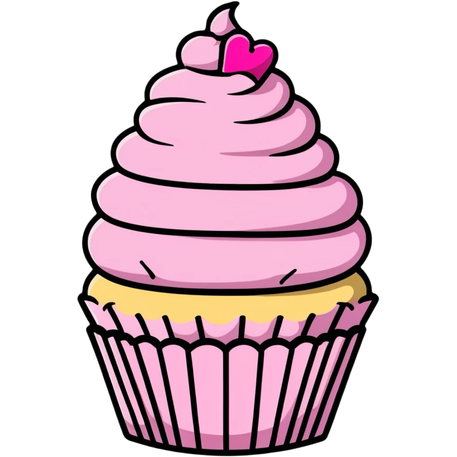 cupcake with pink icing emoji