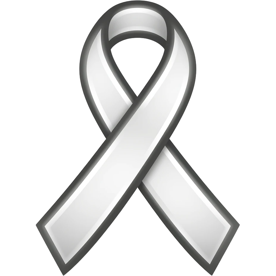 black fine line cancer ribbon emoji