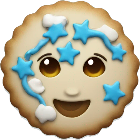 Christmas cookie with blue emoji