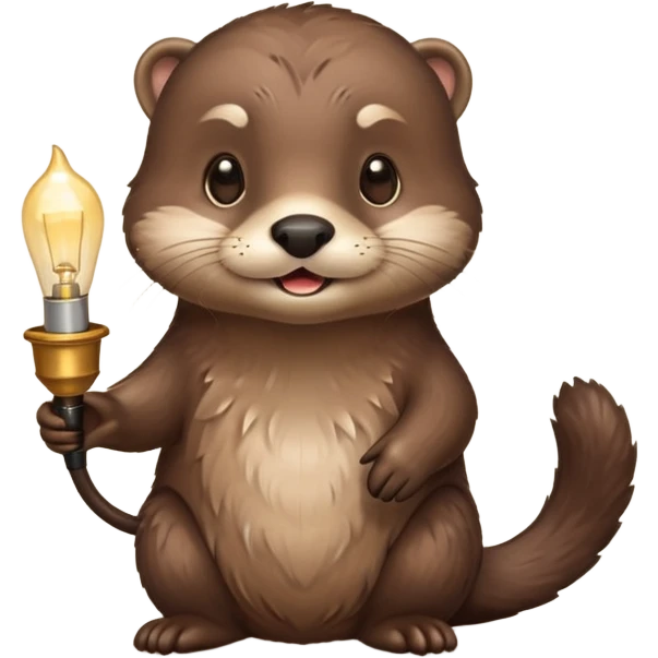 otter holding one lamp emoji