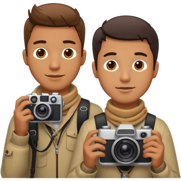 Two dudes with cameras hanging out emoji
