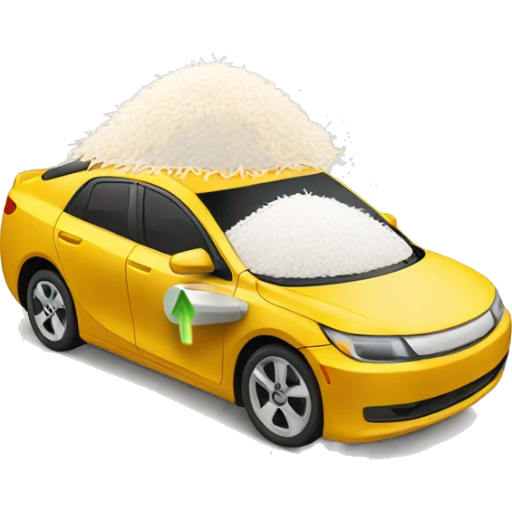 Rice with charging electric car emoji