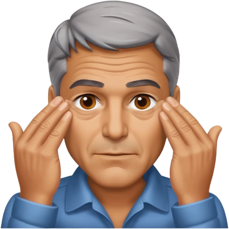 George clooney covering his eyes with his hand emoji