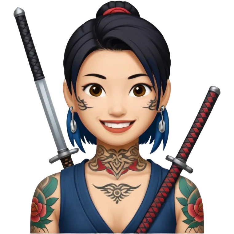 asia katana with tattoos emoji