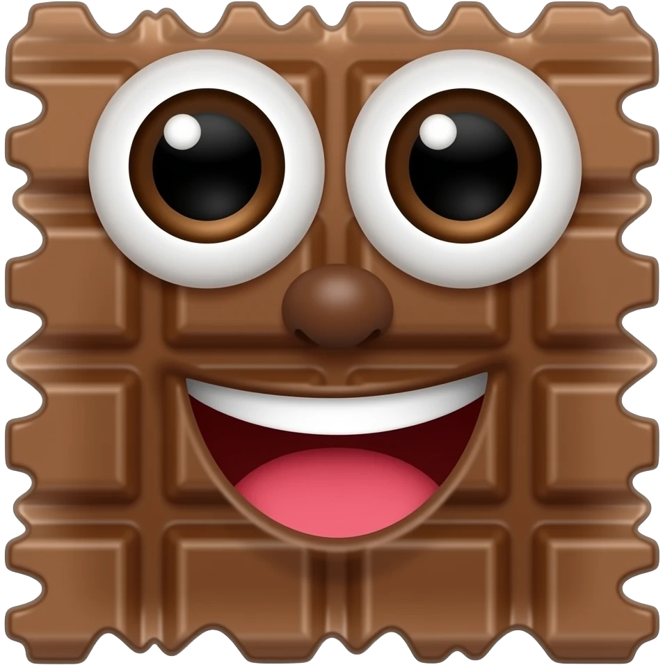 chocolate weeto with fun eyes and open mouth emoji