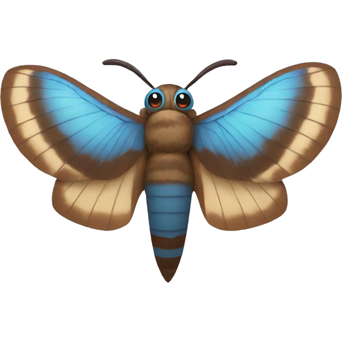 mothra with brown and blue wings emoji